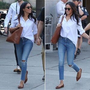 MOTHER High Rise Looker Girl Crush with Distressed Knee and Ankle Size 29